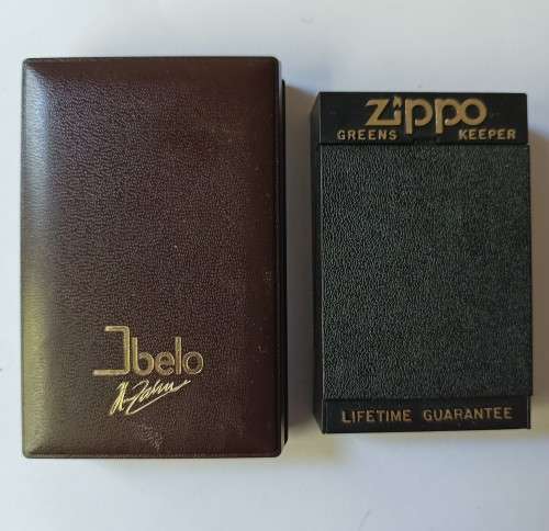 Collectors Zippo Greens Keeper & Jbelo Honda lighter both with original cases
