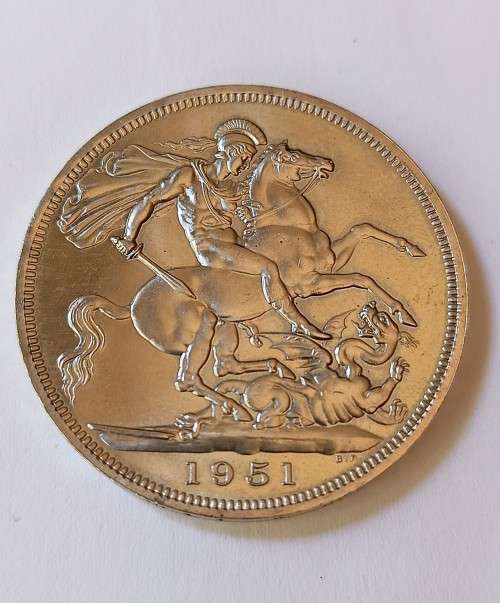Rare Vintage Collectors 1951 Festival of Britain 5 shilling/Crown in original green box