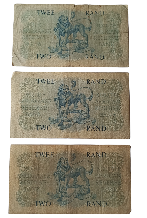 Rare Collectors South African Two and One Rand notes G Rissik edition