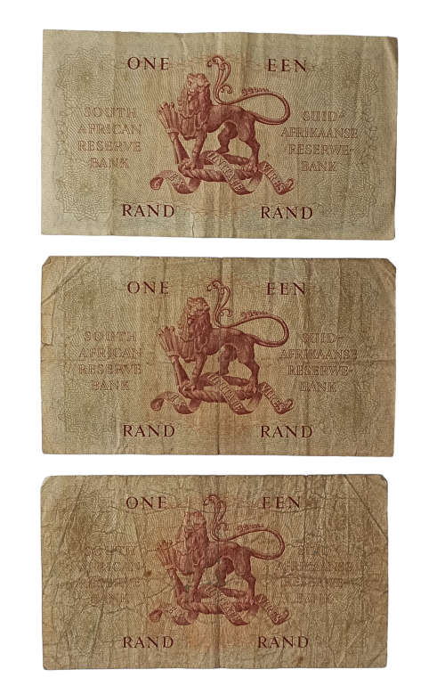 Rare Collectors South African Two and One Rand notes G Rissik edition