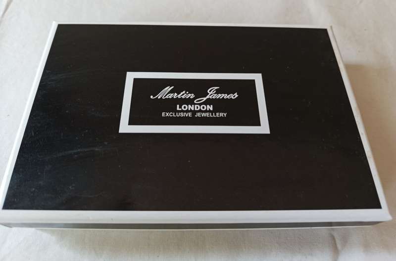 Collectors Martin James London exclusive jewelry necklace and earings set in original case