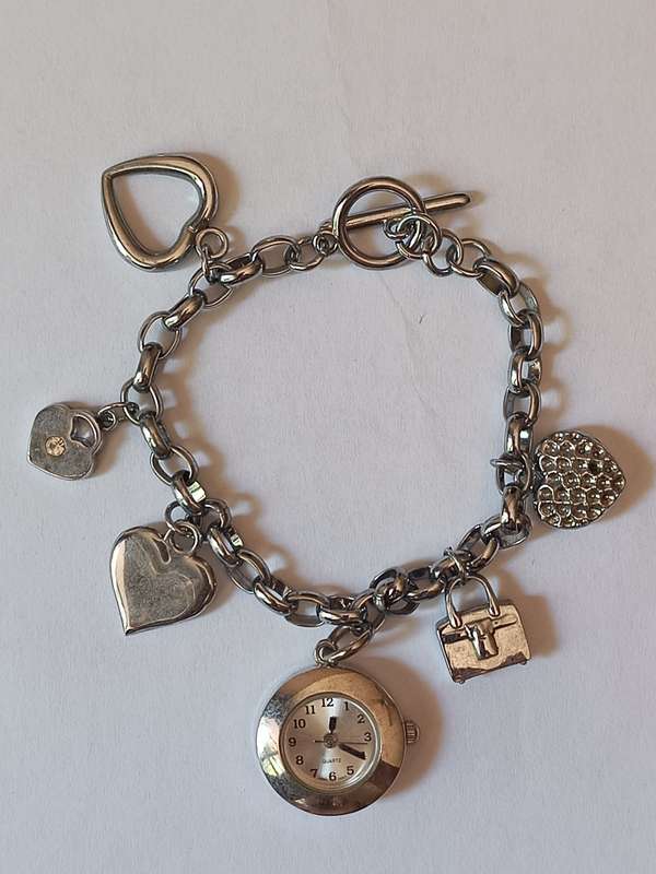 Collectors Cubic Zirconia earings from the Platinum plated collection and a charm bracelet