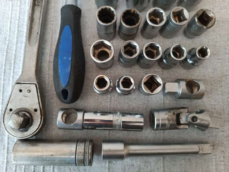 Assortment of various ratchets and sockets
