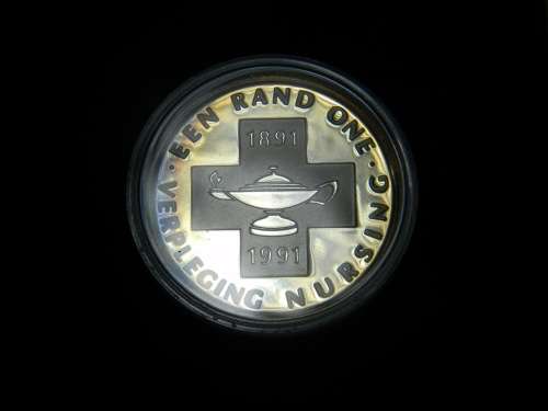 South Africa 1991 SILVER PROOF R1 Nursing  -  Stunning Original Toning - Premium! As Issued !