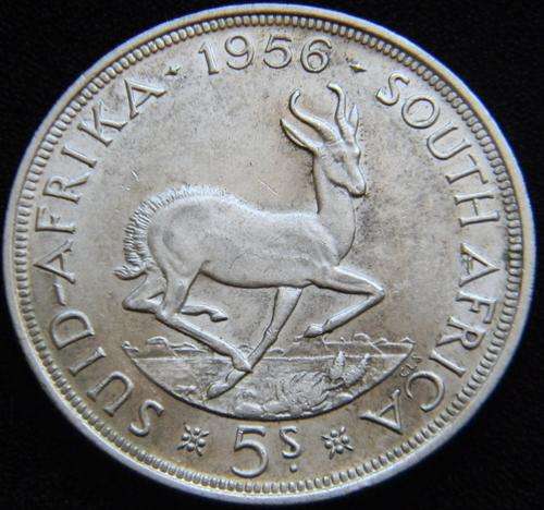 Union of SA 1956 Crown / 5 Shillings : AU +