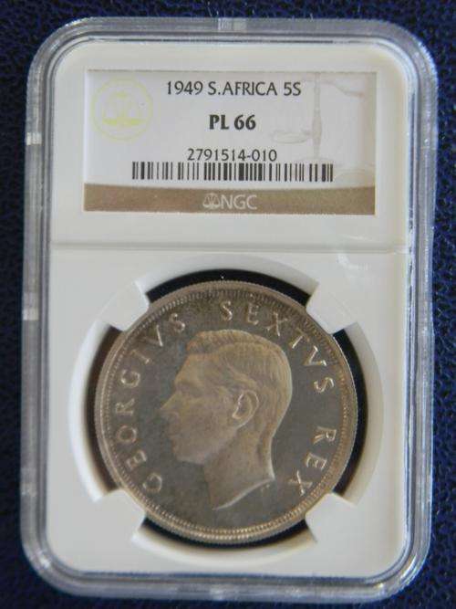 SA Union 1949 Silver SS ( Specially Select ) Crown - NGC Certified PL66