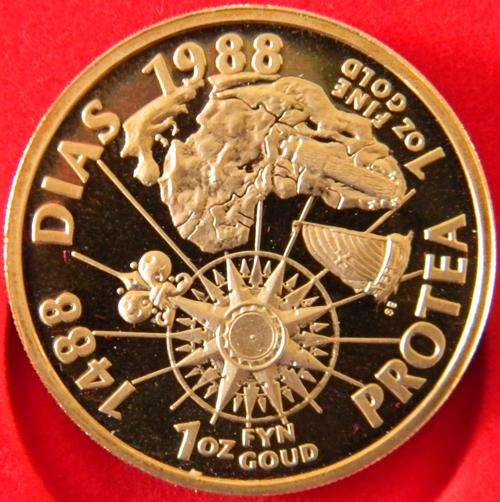 South Africa 1988 DIAS 1oz Fine Gold Gem Proof Protea Series in SA Mint Box