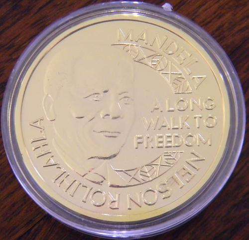 Mint of Norway Mandela Long Walk to Freedom Robben Island Gold Plated Large Medallion - 10 available