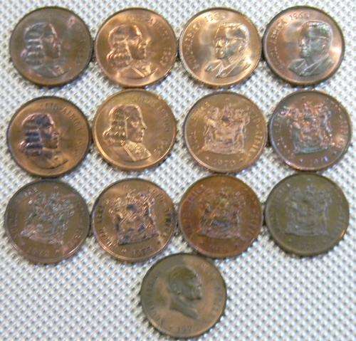 South Africa Complete BRILLIANT UNC 2c Set from 1967 - 1976 incl different Languages