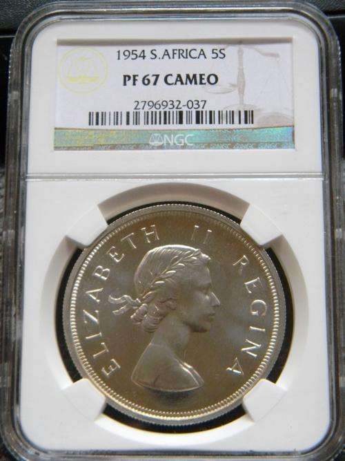 South Africa 1954 Proof Silver Crown NGC Certified PF67 CAMEO - FINEST KNOWN