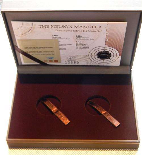 Empty Box for Nelson Mandela Commemorative R5 Set with dust cover  Pristine Condition