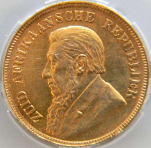 ZAR 1898 Gold Pond in SANGS Slab Graded AU50