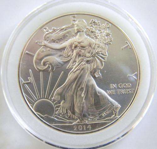 USA 2014 1oz Fine Silver Eagle  $1 - GEM BRILLIANT UNC in Capsule : 6 Available