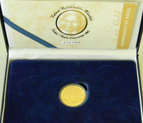 2012 Mandela 1/2oz Gold Proof Medallion no 372 / 900 - Cert + Box