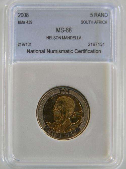 South Africa Mandela 90th Birthday R5 MS68 - NNC Graded