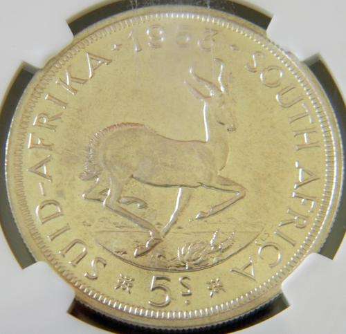 South Africa 1953 Silver PROOF Five Shillings | Crown NGC Certified PF65