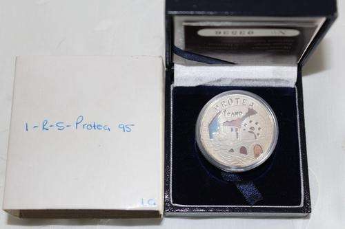 South Africa 1995 RAILWAYS Silver R1 PROOF As issued in SA Mint box with COA
