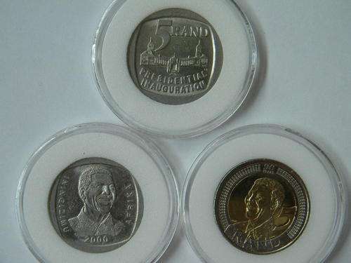 3 x Mandela R5's - 1994 / 2000 / 2008 - All En capsuled