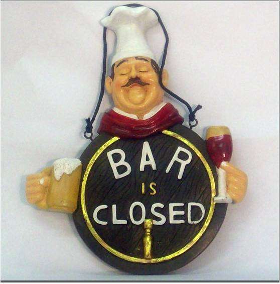 *Ambassadors Gifts* Bar Display Wall Hanging BAR IS CLOSED  27cm x 32cm