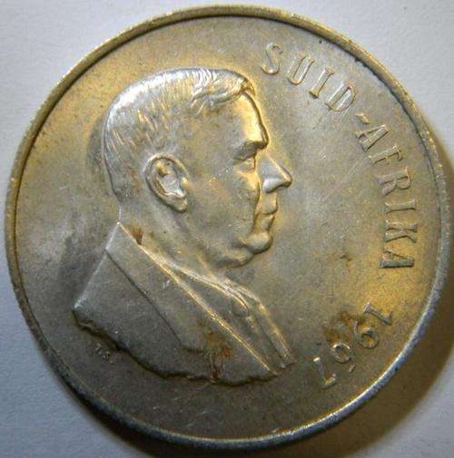Rep of South Africa - 1967 AFRIKAANS Silver R1 - / 80% Silver