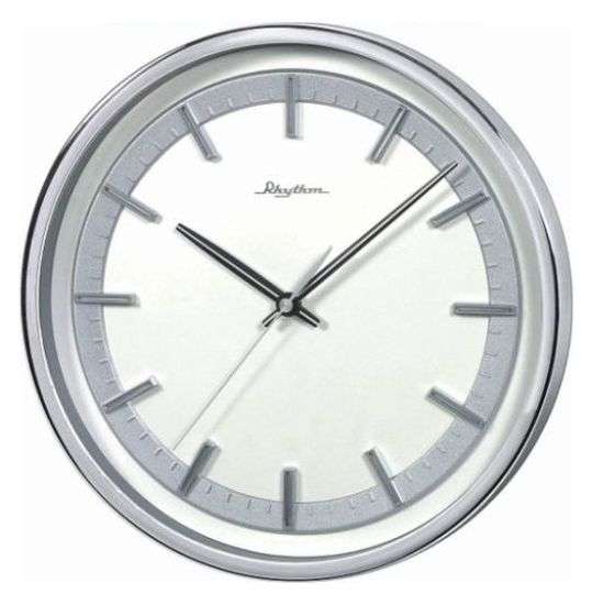 Silent Silver RHYTHM Wall Clock 30.2 cm