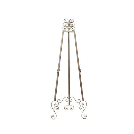 Metal Easel, Antique White, Distressed