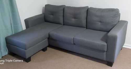 Modern 3 seater corner grey couch (COLLECT - DURBAN, KZN)
