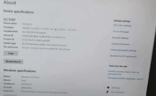 Dell G5 Gaming Laptop Intel i7 8th Gen 16GB 256GB SSD + 1TB HDD 6GB GTX 1050Ti (COLLECT, DURBAN KZN)