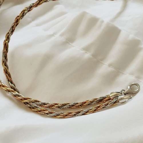 STERLING ITALIAN TWO TONE NECKLACE