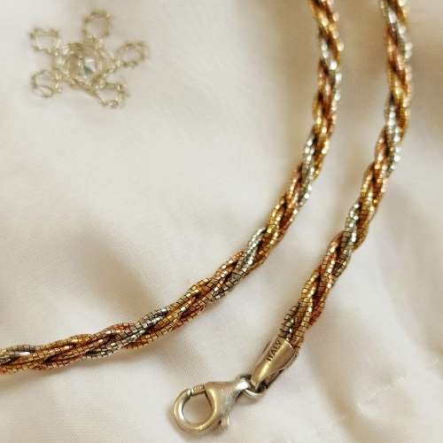 STERLING ITALIAN TWO TONE NECKLACE