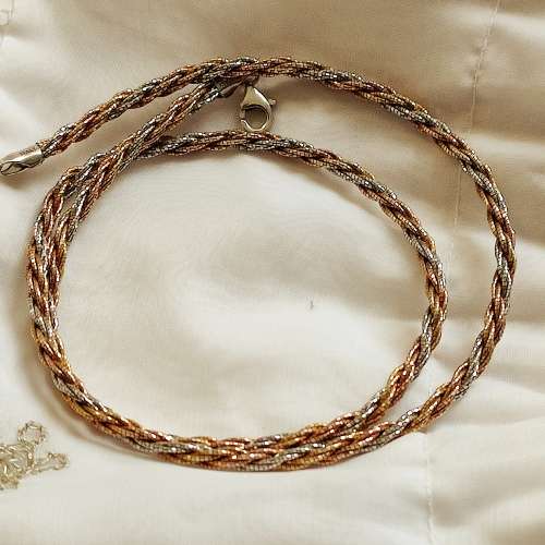 STERLING ITALIAN TWO TONE NECKLACE