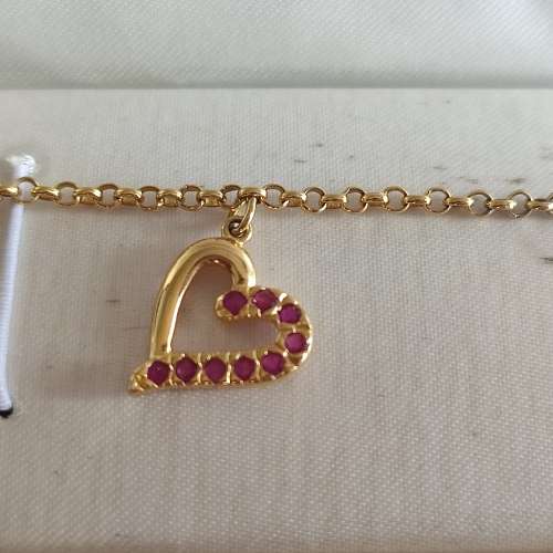 RUBY, SAPPHIRE, DIAMOND 18K GOLD ON STERLING