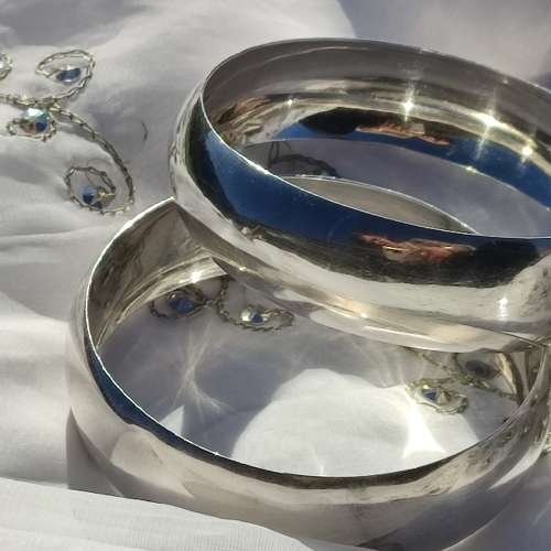 STERLING THICK BANGLES LOT