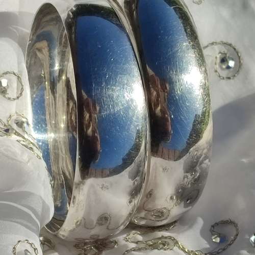 STERLING THICK BANGLES LOT
