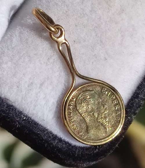 9CT GOLD 1865 MEXICAN PENDANT