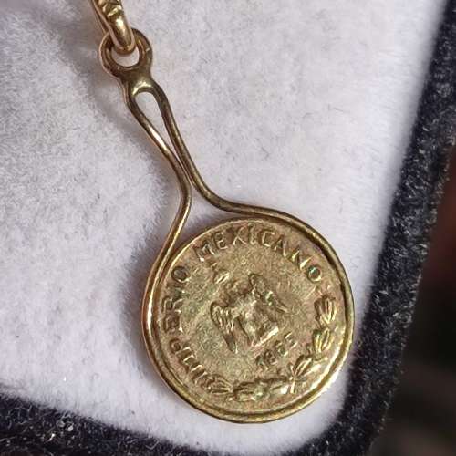 9CT GOLD 1865 MEXICAN PENDANT