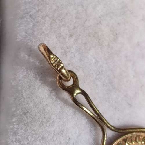 9CT GOLD 1865 MEXICAN PENDANT