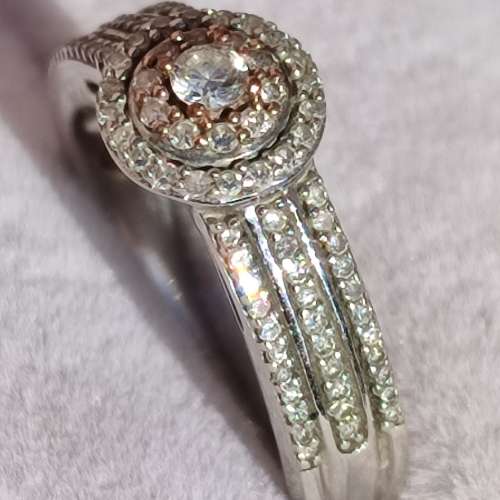 9CT DIAMOND DESIGNER HALO RING