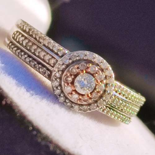 9CT DIAMOND DESIGNER HALO RING