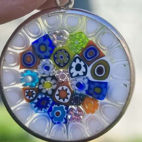 STERLING MURANO GLASS PENDANT