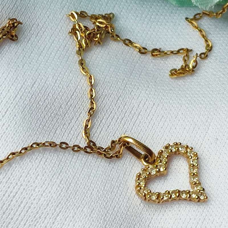 9CT GOLD CHAIN HEART PENDANT SET