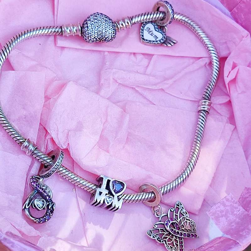 PANDORA ORIGINAL BRACELET WITH CHARMS