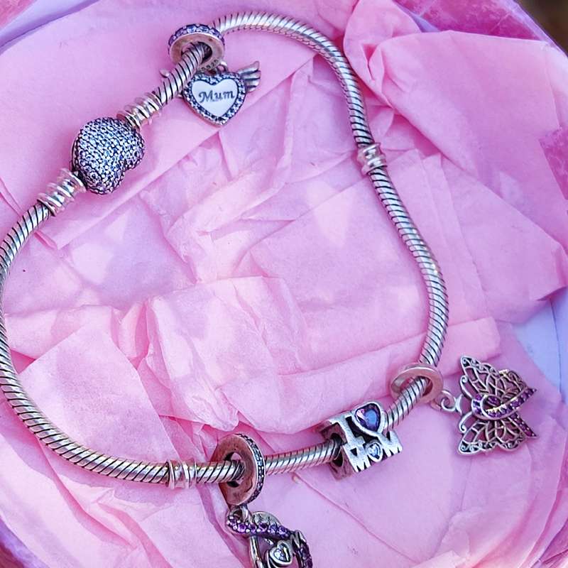 PANDORA ORIGINAL BRACELET WITH CHARMS