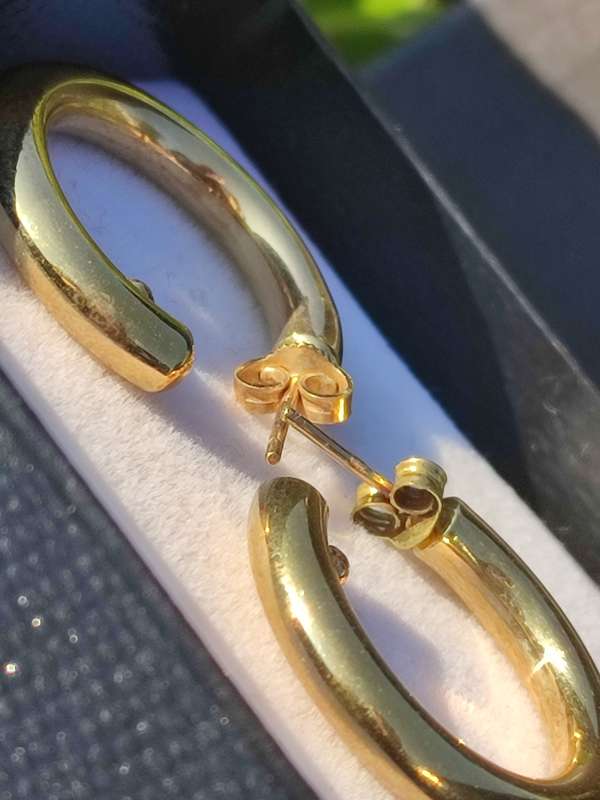 9CT GOLD LARGE HOOP EARRINGS