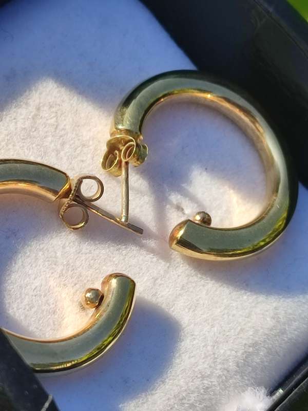 9CT GOLD LARGE HOOP EARRINGS