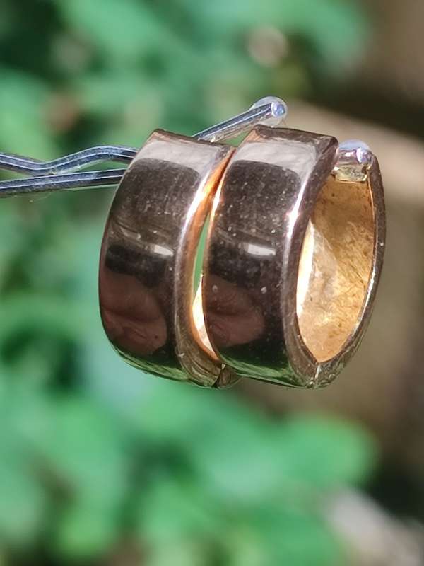 9ct Gold Three Tone Design Hoop Earrings