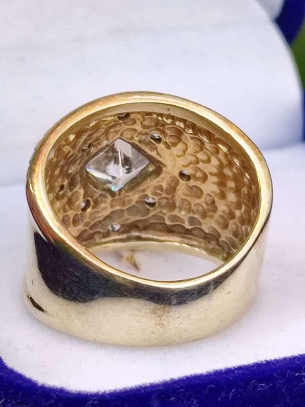 Gold-On Sterling Solid Vintage Ring