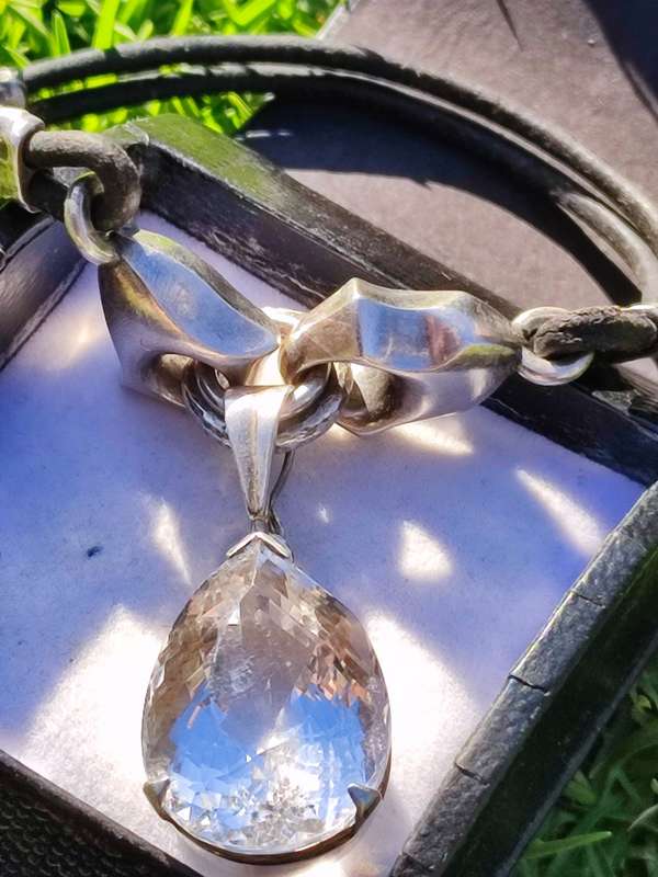 Sterling Leather Vintage Necklace