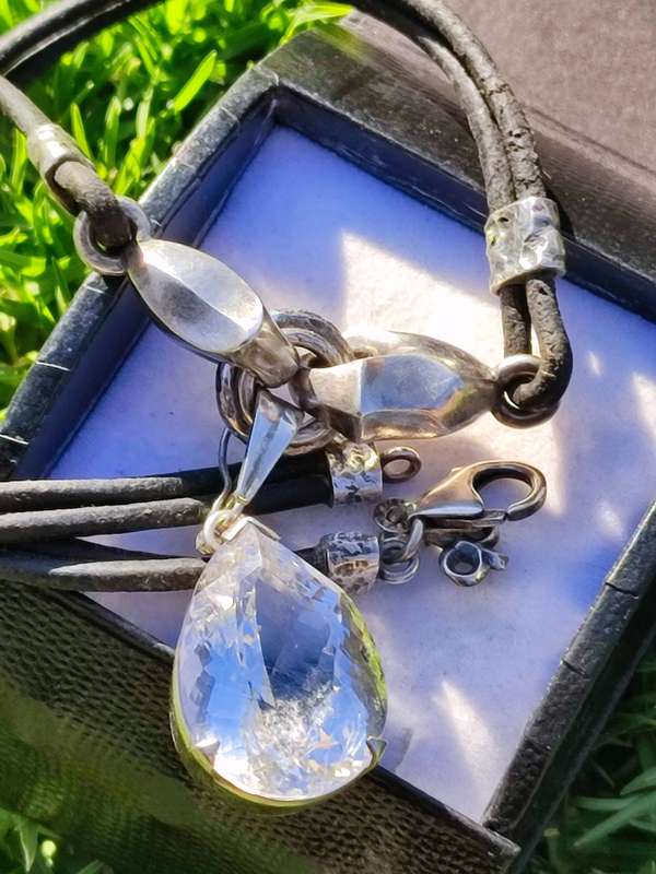 Sterling Leather Vintage Necklace