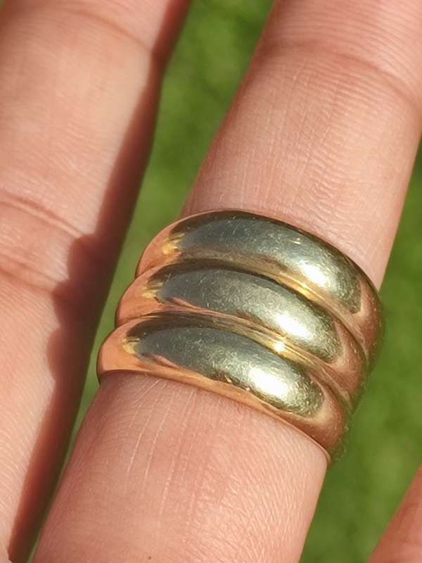 9ct Gold Three In One Dome Ring